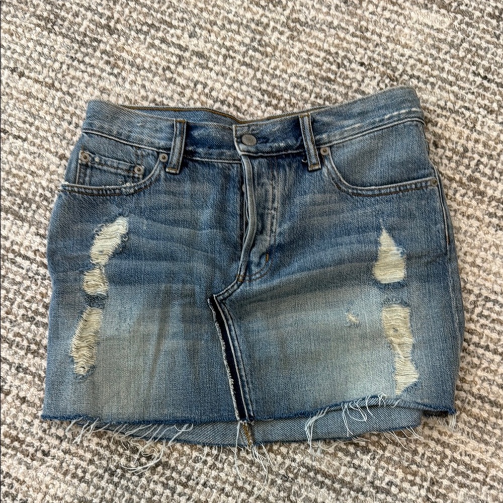 Rails Blue Distressed Mini Skirt